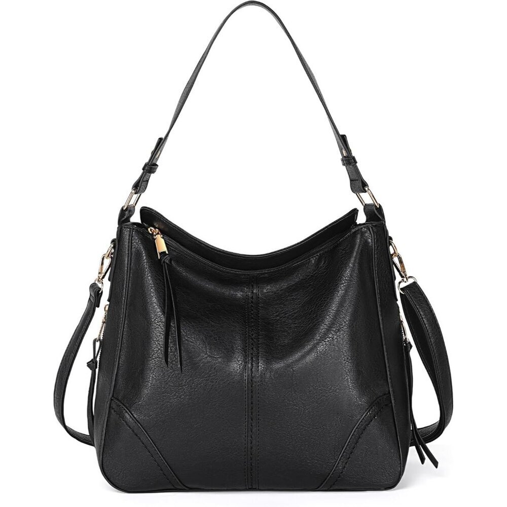 Vegan Leather Hobo Crossbody Bag Large Capacity Multi-Pocket for Women